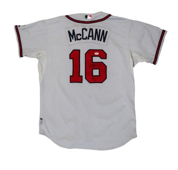 Brian McCann Signed Game Worn Atlanta Braves Road Jersey Inscribed "Game Used 2012"